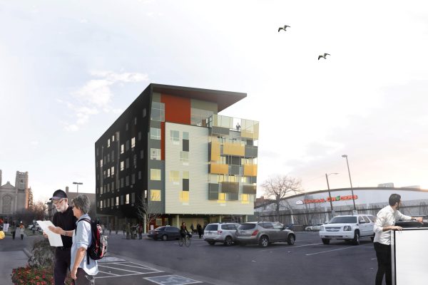 The Saint Francis Apartments, located in the Capital Hill neighborhood will provide housing to low income and homeless individuals. The complex is currently under construction, and will include 50 units, parking and community space.