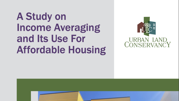 Text on a gray background that says a study on income averaging and its use for affordable housing