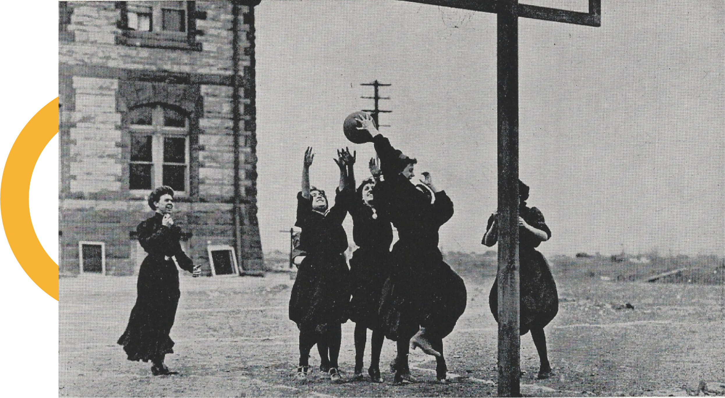 CWC students playing basketball in the early 1900's